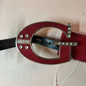 NEW Guess Red Belt Lite Fuzzy NICE
